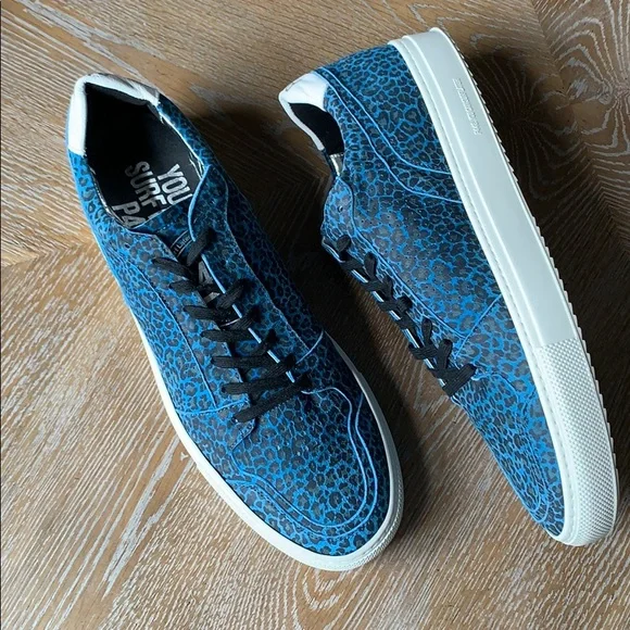P448 Blue Leopard Suede Kenya Roy Sneakers 12.5